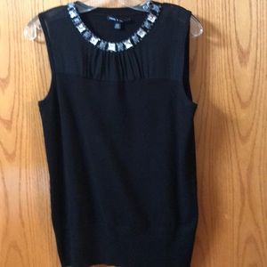 Sexy black cami w/ diamond embellishments like new